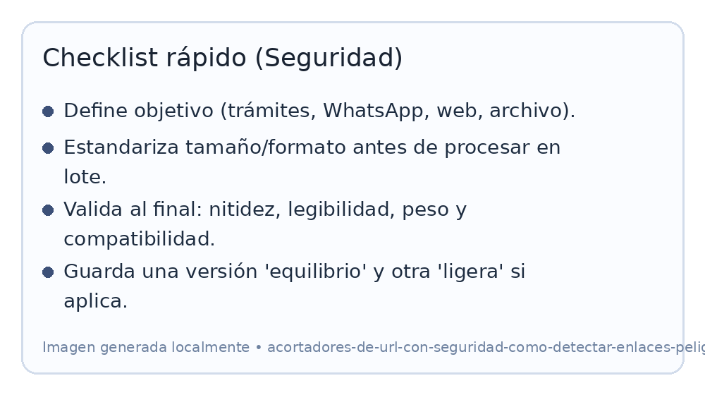 Checklist rápido Seguridad